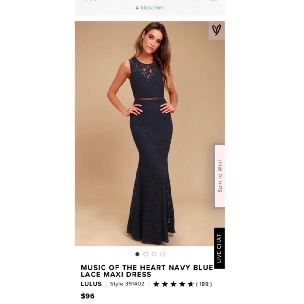 Lulus music of the heart blue lace maxi dress xs